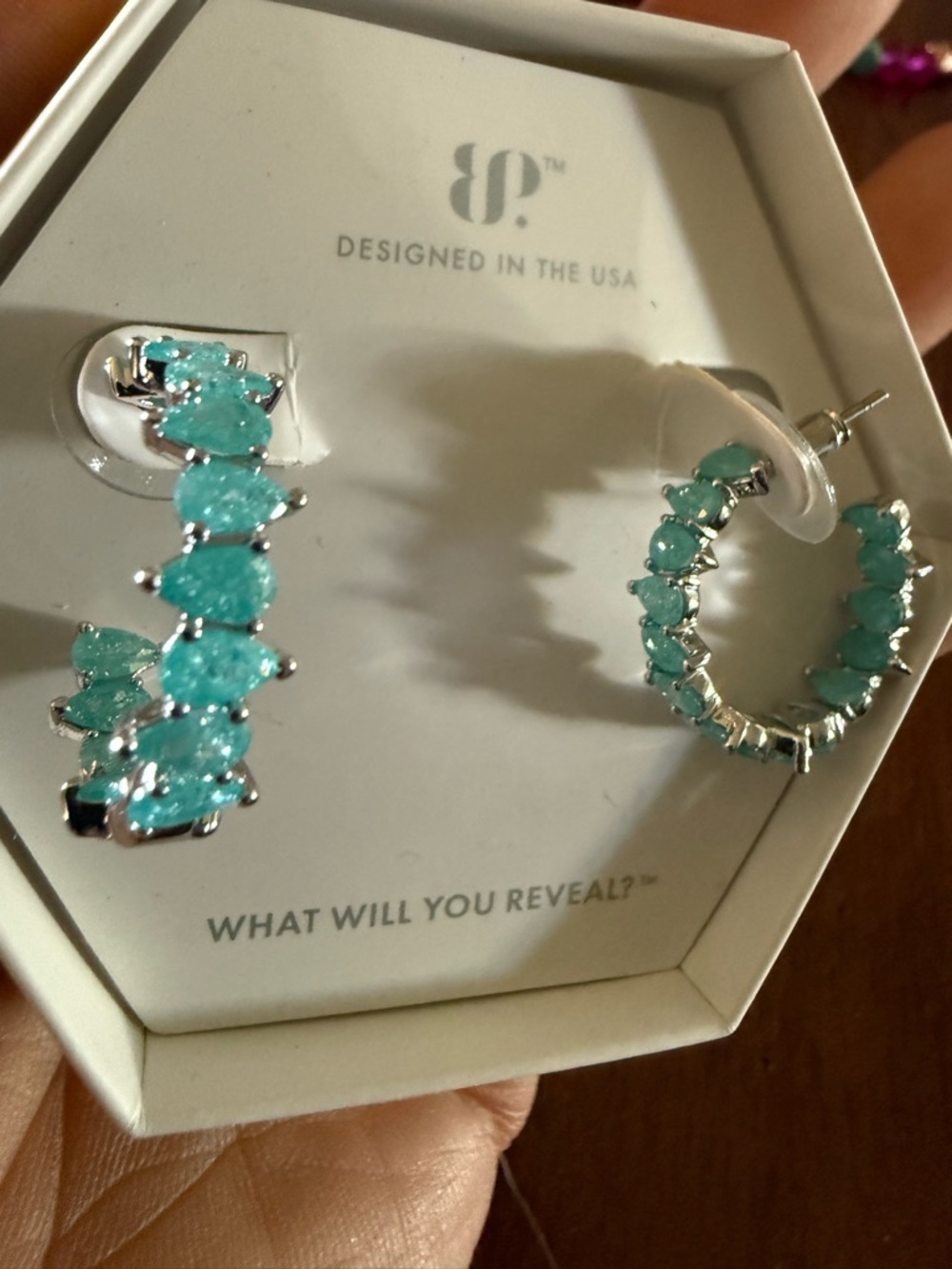 Bomb Party OG earrings Shimmering Nights blue topaz ice crystal rhodium